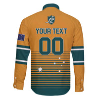 Custom Rugby Australia Family Matching Off The Shoulder Long Sleeve Dress and Hawaiian Shirt Junior Wallabies Go Champions