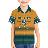 Custom Rugby Australia Family Matching Puletasi and Hawaiian Shirt Junior Wallabies Go Champions