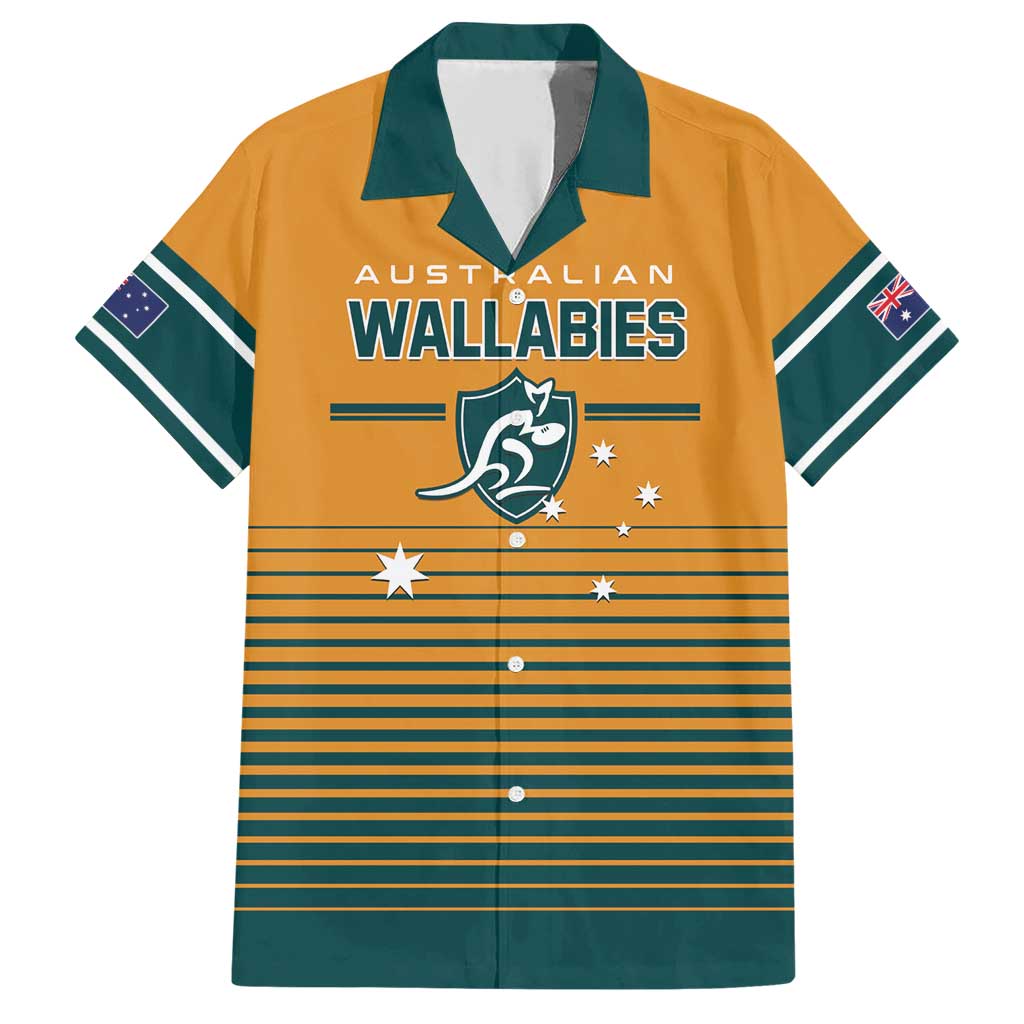 Custom Rugby Australia Family Matching Short Sleeve Bodycon Dress and Hawaiian Shirt Junior Wallabies Go Champions