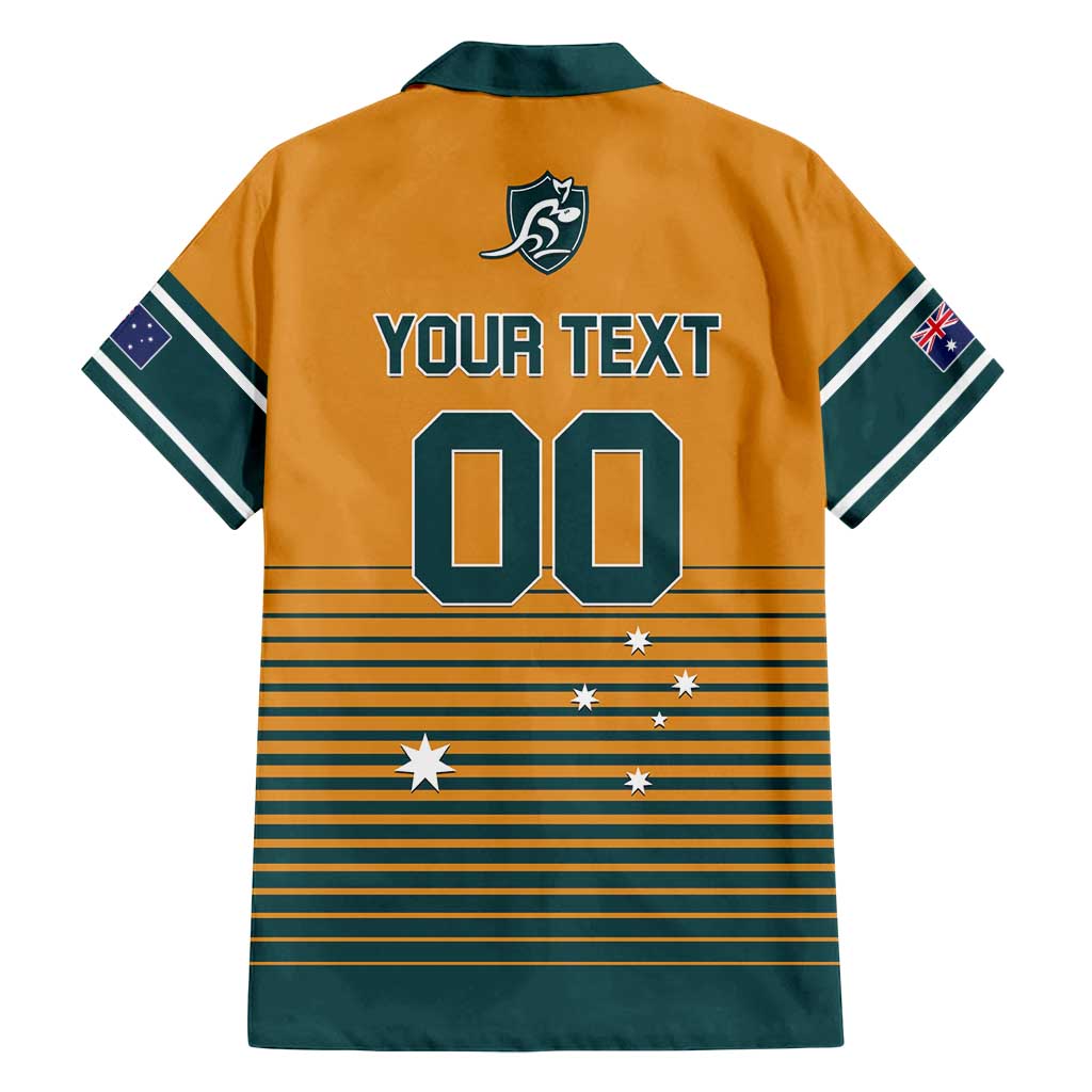 Custom Rugby Australia Family Matching Tank Maxi Dress and Hawaiian Shirt Junior Wallabies Go Champions