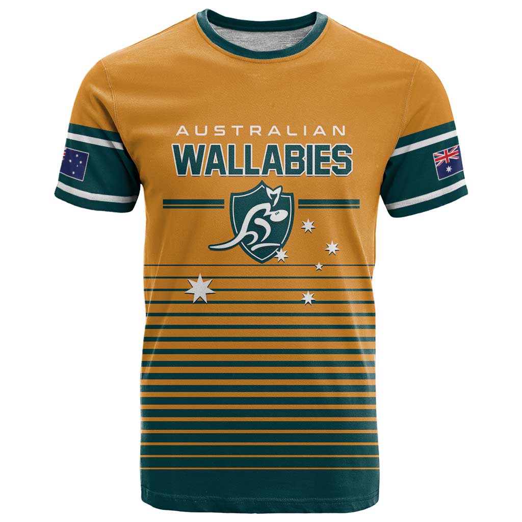 Custom Rugby Australia T Shirt Junior Wallabies Go Champions