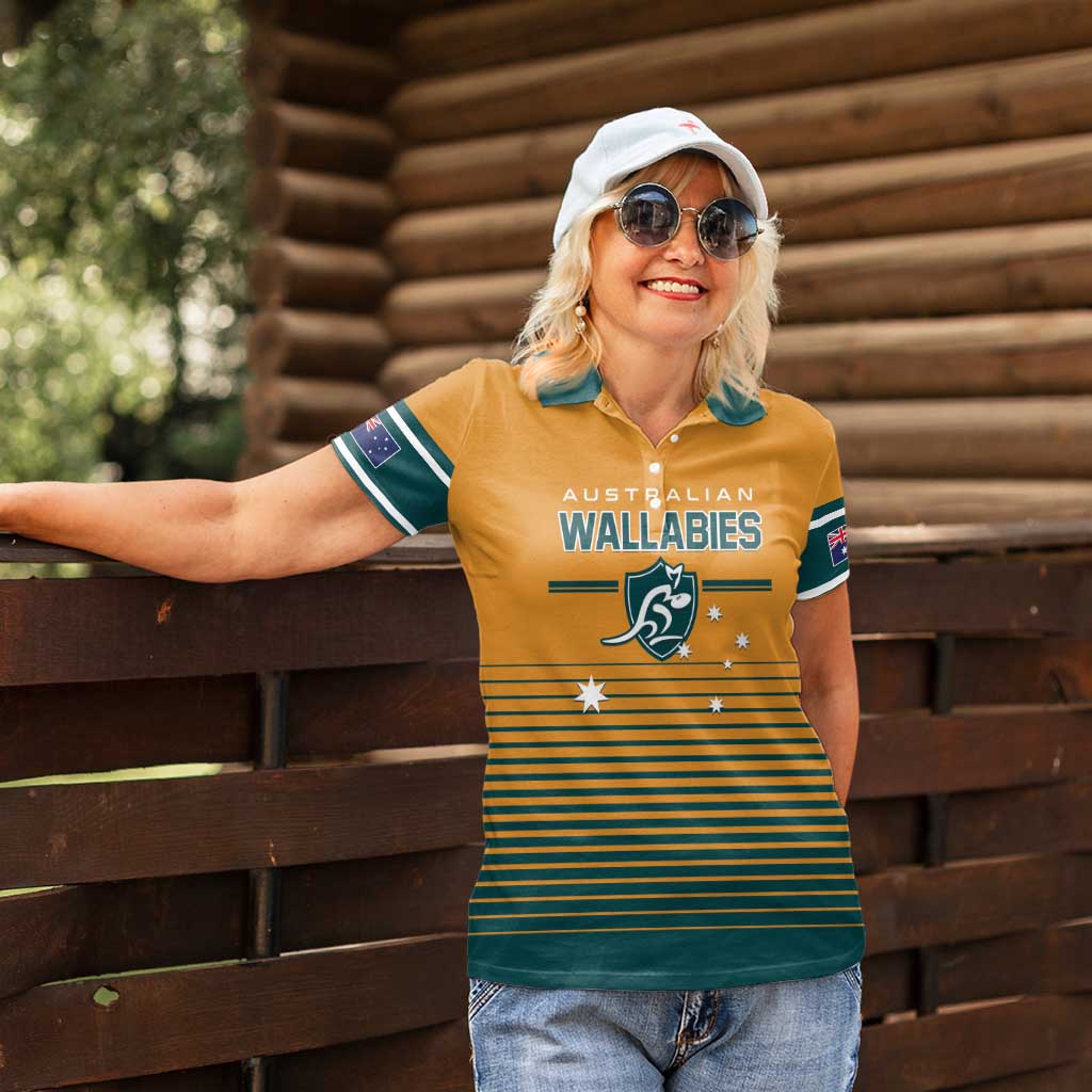 Custom Rugby Australia Women Polo Shirt Junior Wallabies Go Champions