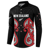 Custom Rugby New Zealand Button Sweatshirt Baby Black Go Champions