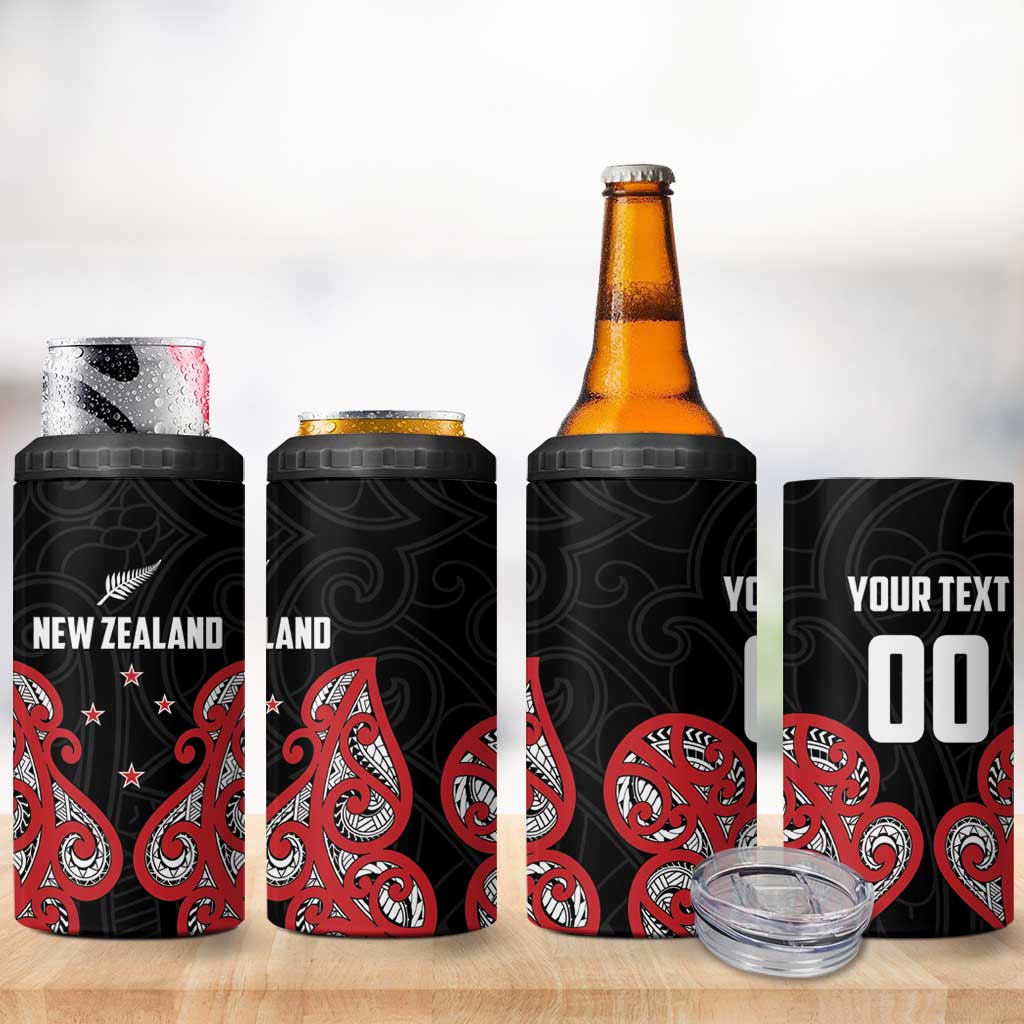 Custom Rugby New Zealand 4 in 1 Can Cooler Tumbler Baby Black Go Champions