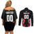 Custom Rugby New Zealand Couples Matching Off Shoulder Short Dress and Long Sleeve Button Shirt Baby Black Go Champions