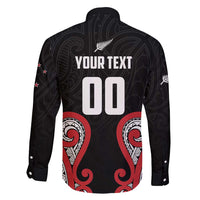 Custom Rugby New Zealand Family Matching Off Shoulder Short Dress and Hawaiian Shirt Baby Black Go Champions