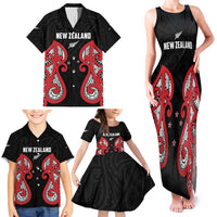 Custom Rugby New Zealand Family Matching Tank Maxi Dress and Hawaiian Shirt Baby Black Go Champions
