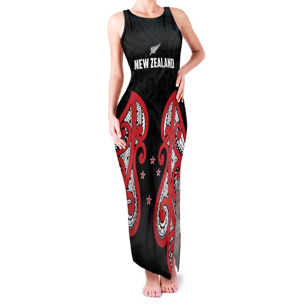 Custom Rugby New Zealand Family Matching Tank Maxi Dress and Hawaiian Shirt Baby Black Go Champions