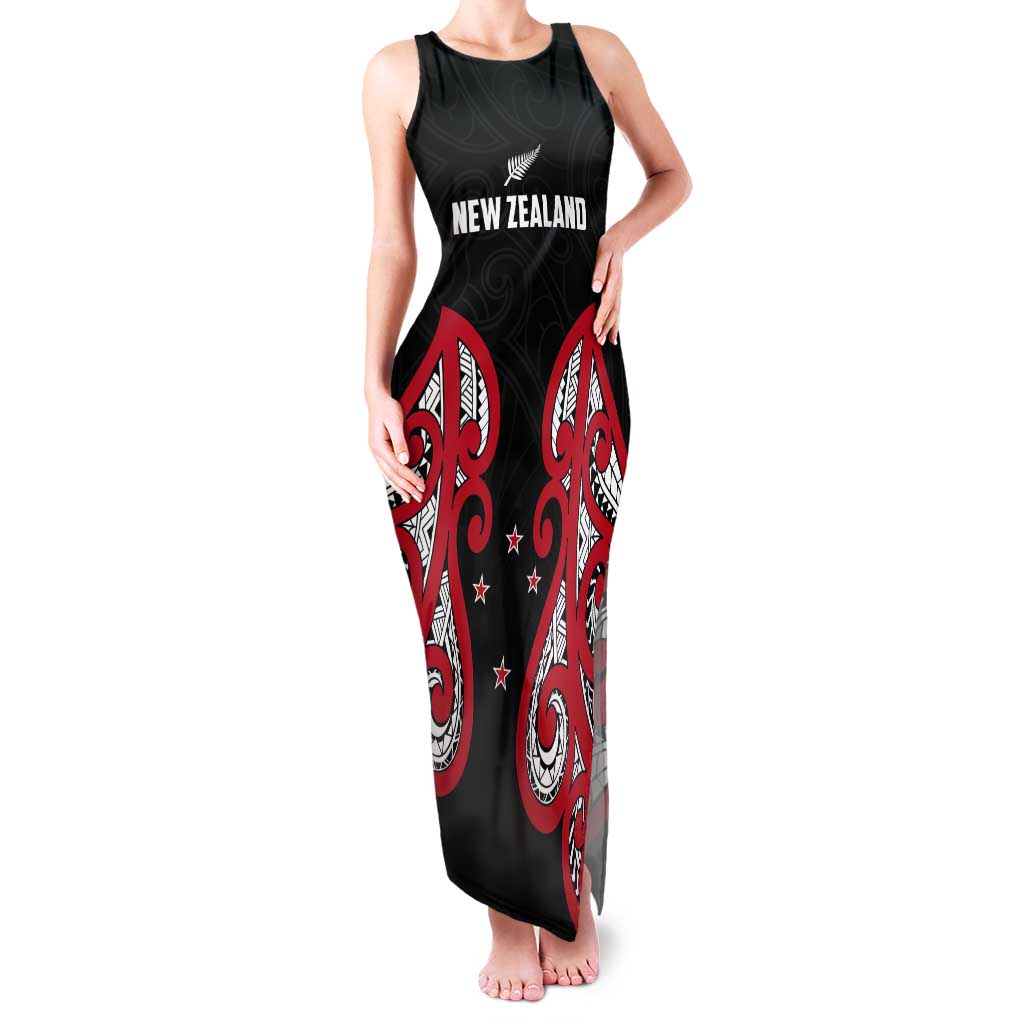 Custom Rugby New Zealand Tank Maxi Dress Baby Black Go Champions