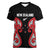 Custom Rugby New Zealand Women V-Neck T-Shirt Baby Black Go Champions