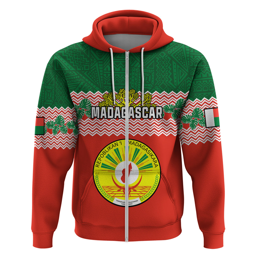 Personalised Madagascar Hoodie Madagasikara Seal Baobab African Pattern - Wonder Print Shop