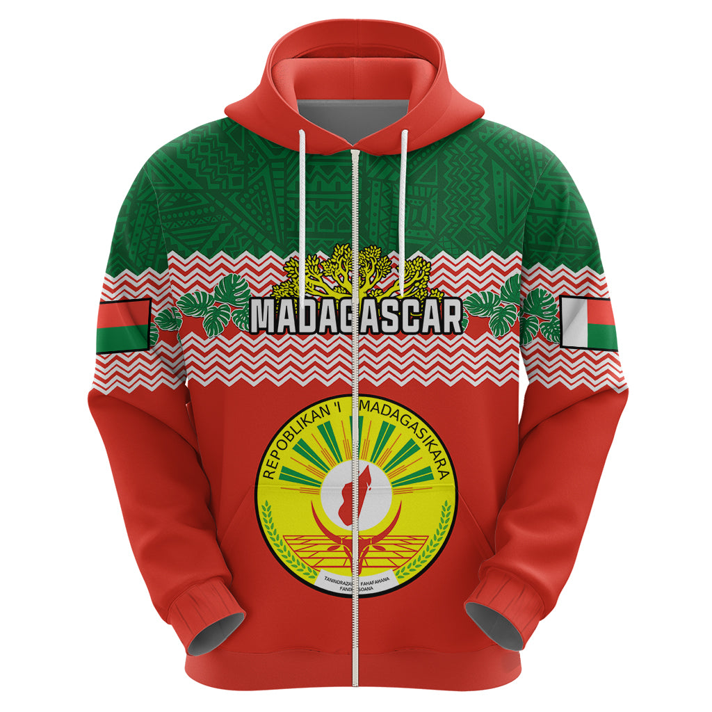 Personalised Madagascar Hoodie Madagasikara Seal Baobab African Pattern - Wonder Print Shop