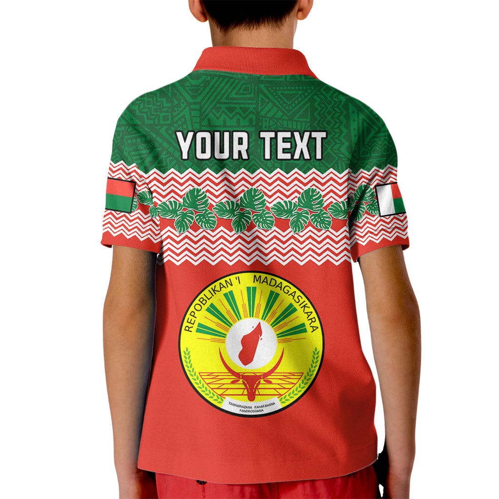 Personalised Madagascar Kid Polo Shirt Madagasikara Seal Baobab African Pattern - Wonder Print Shop