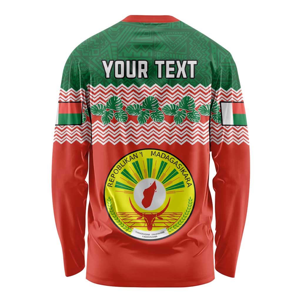 Personalised Madagascar Long Sleeve Shirt Madagasikara Seal Baobab African Pattern LT01