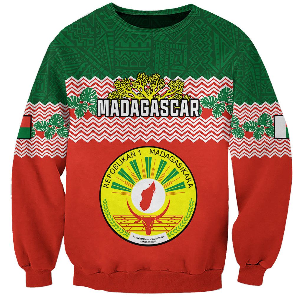 Personalised Madagascar Sweatshirt Madagasikara Seal Baobab African Pattern - Wonder Print Shop