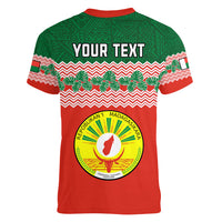 Personalised Madagascar Women V Neck T Shirt Madagasikara Seal Baobab African Pattern - Wonder Print Shop