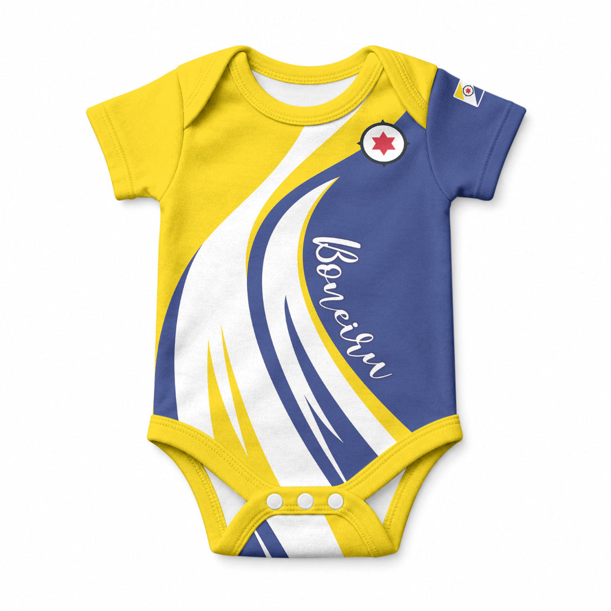 Personalized Boneiru Flag Stylized Baby Onesie