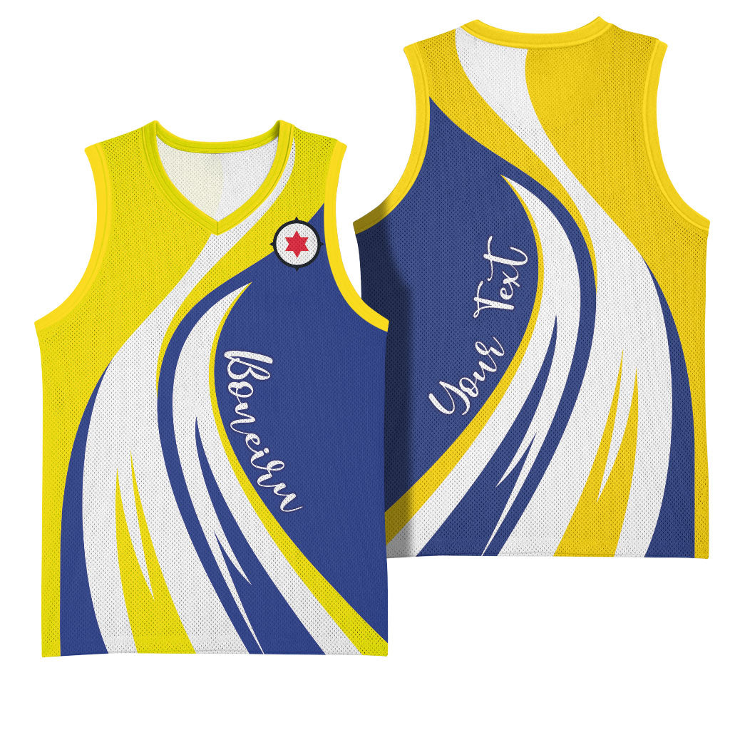 Personalized Boneiru Flag Stylized Basketball Jersey