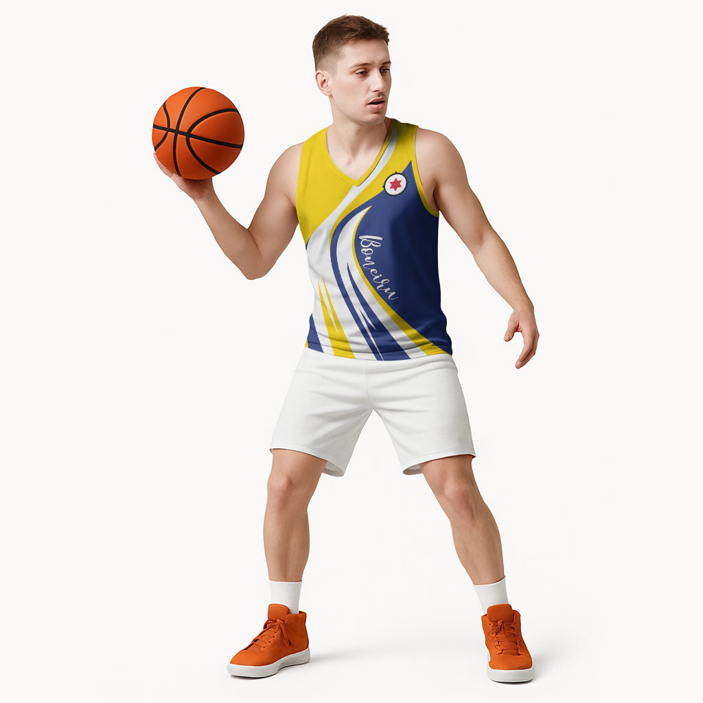 Personalized Boneiru Flag Stylized Basketball Jersey