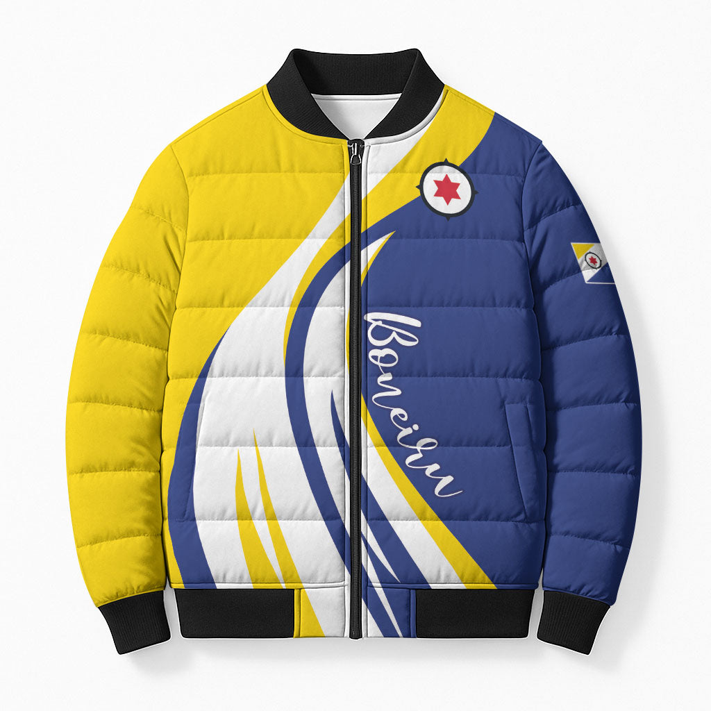 Personalized Boneiru Flag Stylized Bomber Puffer Jacket