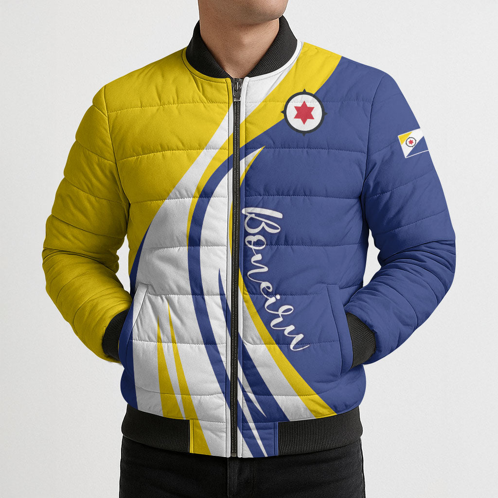 Personalized Boneiru Flag Stylized Bomber Puffer Jacket