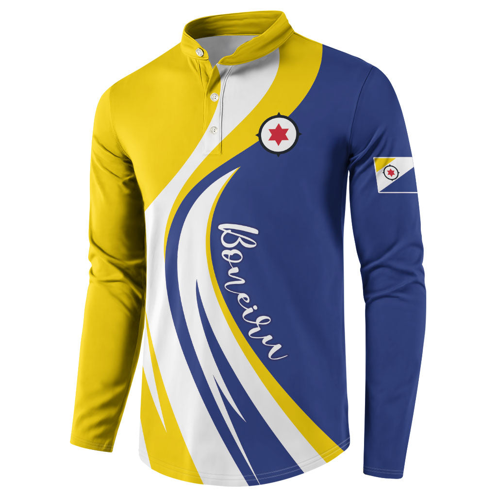 Personalized Boneiru Flag Stylized Button Sweatshirt