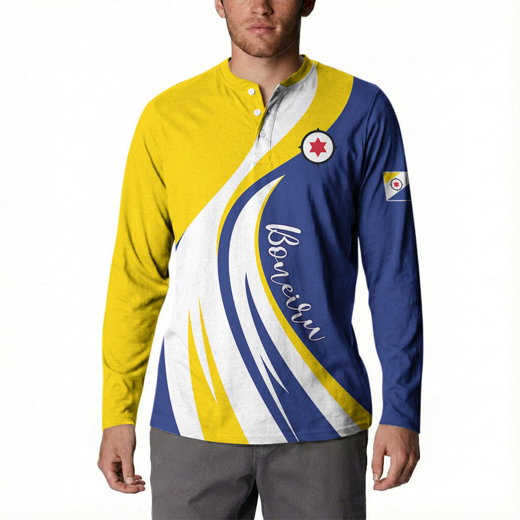 Personalized Boneiru Flag Stylized Button Sweatshirt