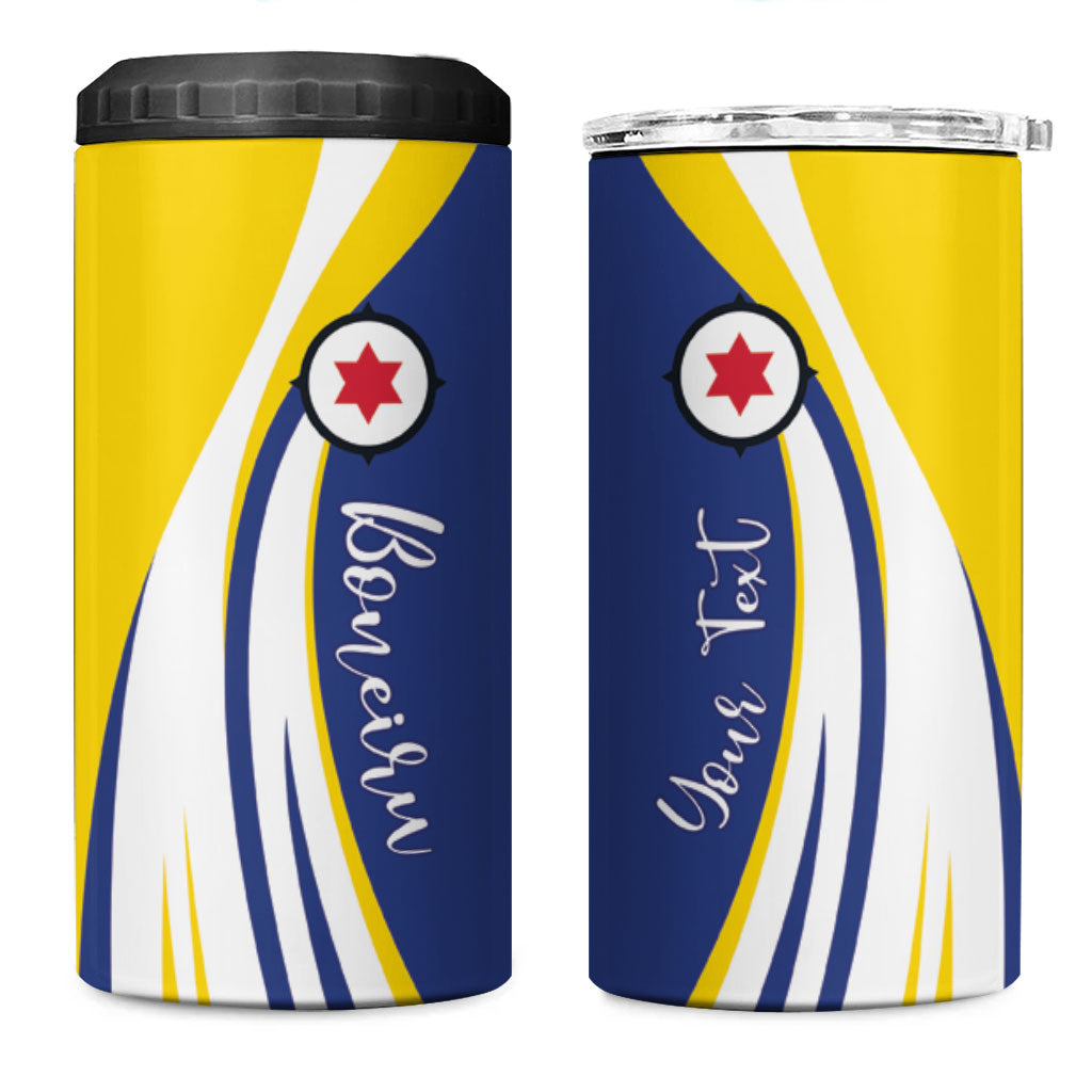 Personalized Boneiru Flag Stylized 4 in 1 Can Cooler Tumbler