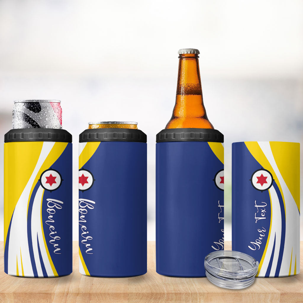 Personalized Boneiru Flag Stylized 4 in 1 Can Cooler Tumbler