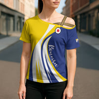 Personalized Boneiru Flag Stylized Cross Shoulder Shirt