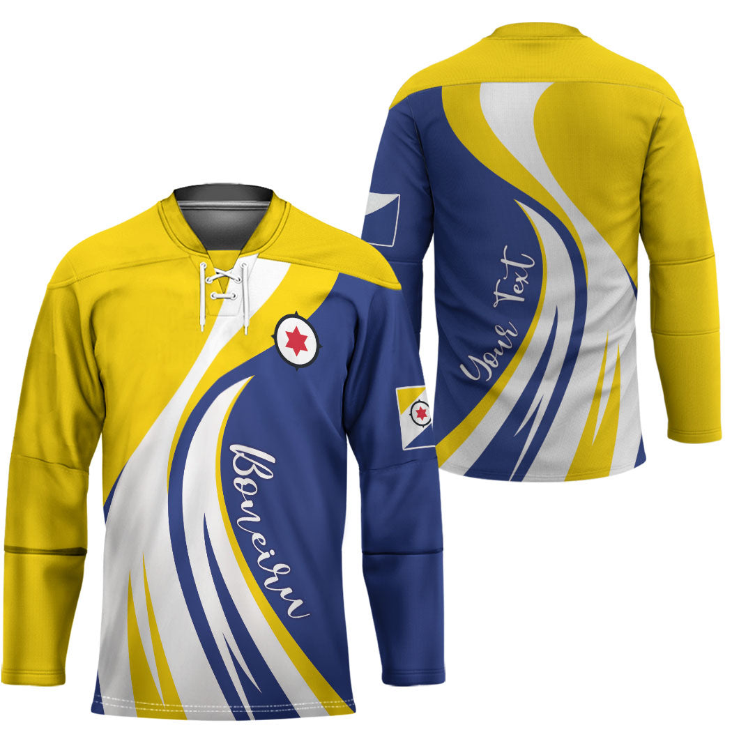 Personalized Boneiru Flag Stylized Hockey Jersey