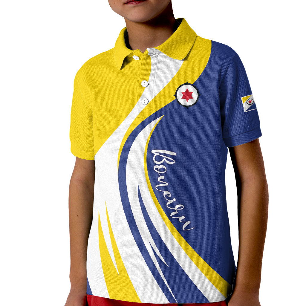 Personalized Boneiru Flag Stylized Kid Polo Shirt