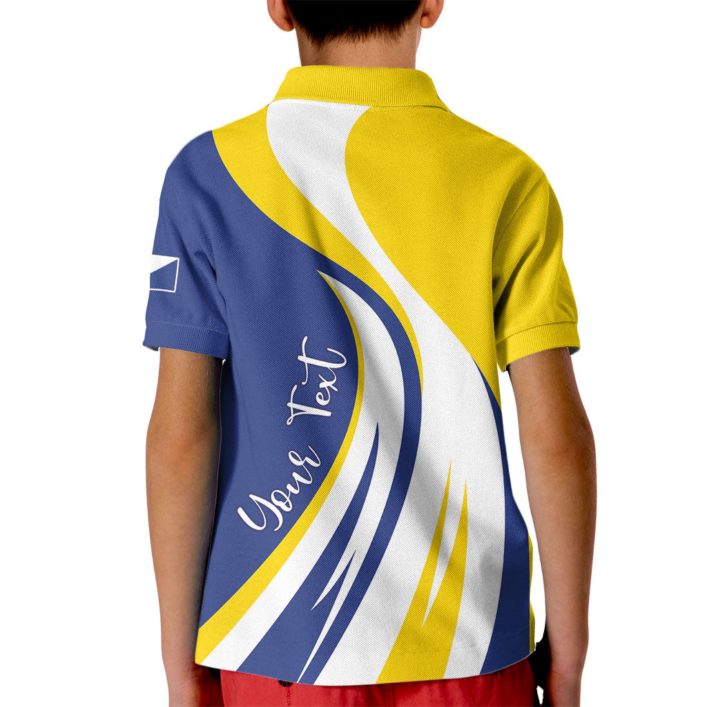Personalized Boneiru Flag Stylized Kid Polo Shirt