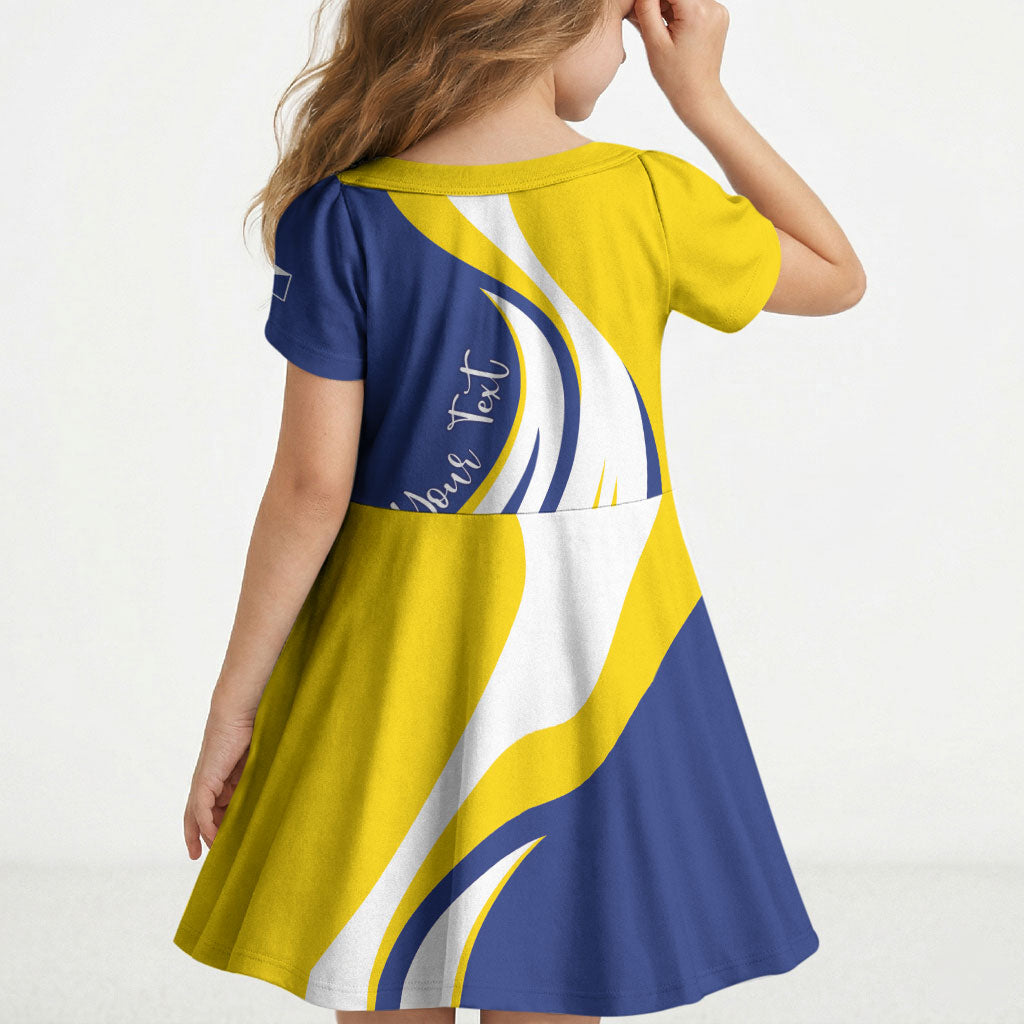 Personalized Boneiru Flag Stylized Kid Short Sleeve Dress