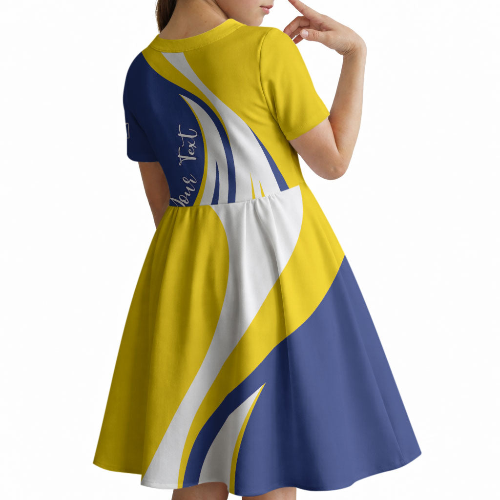 Personalized Boneiru Flag Stylized Kid Short Sleeve Dress