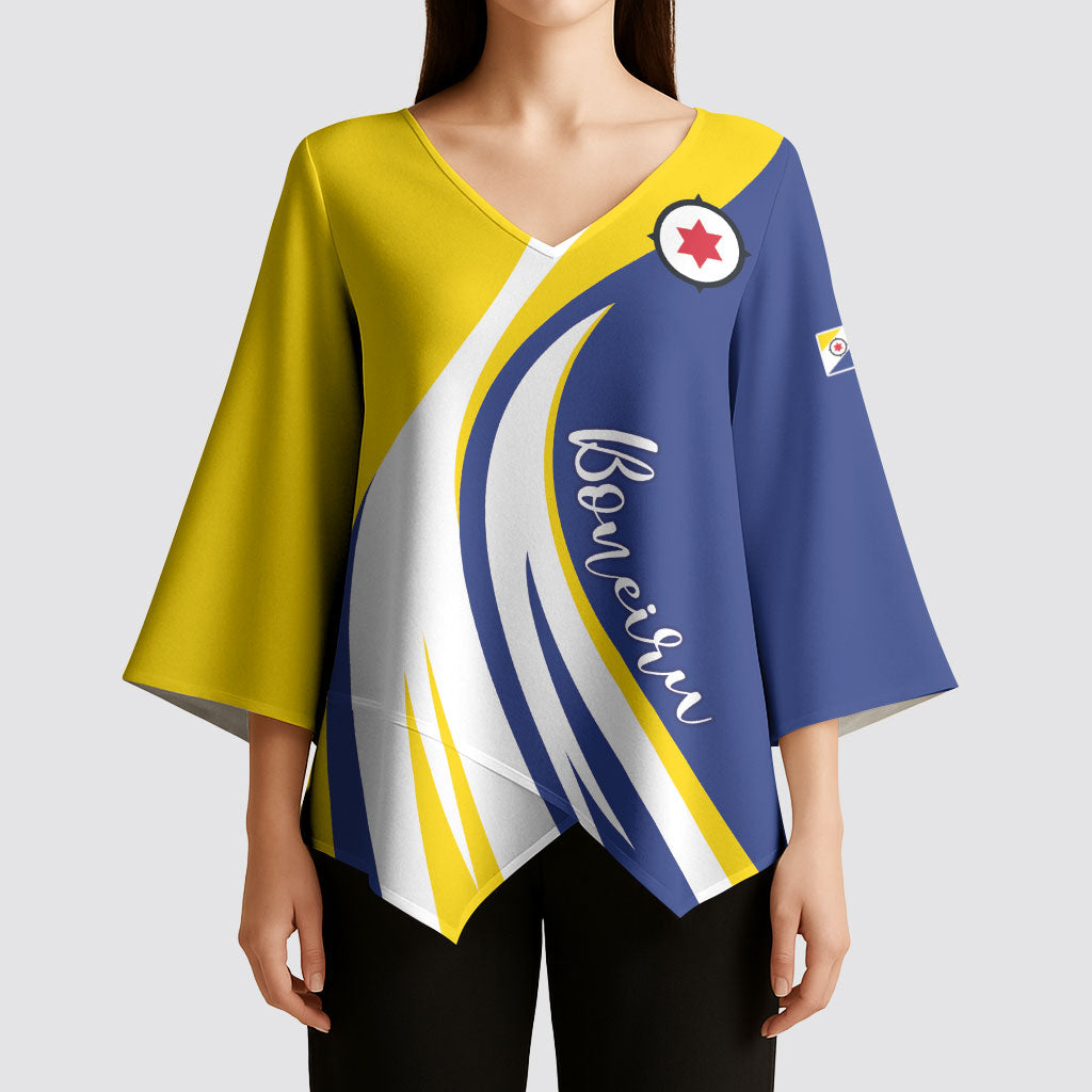 Personalized Boneiru Flag Stylized Kimono Sleeve Blouse