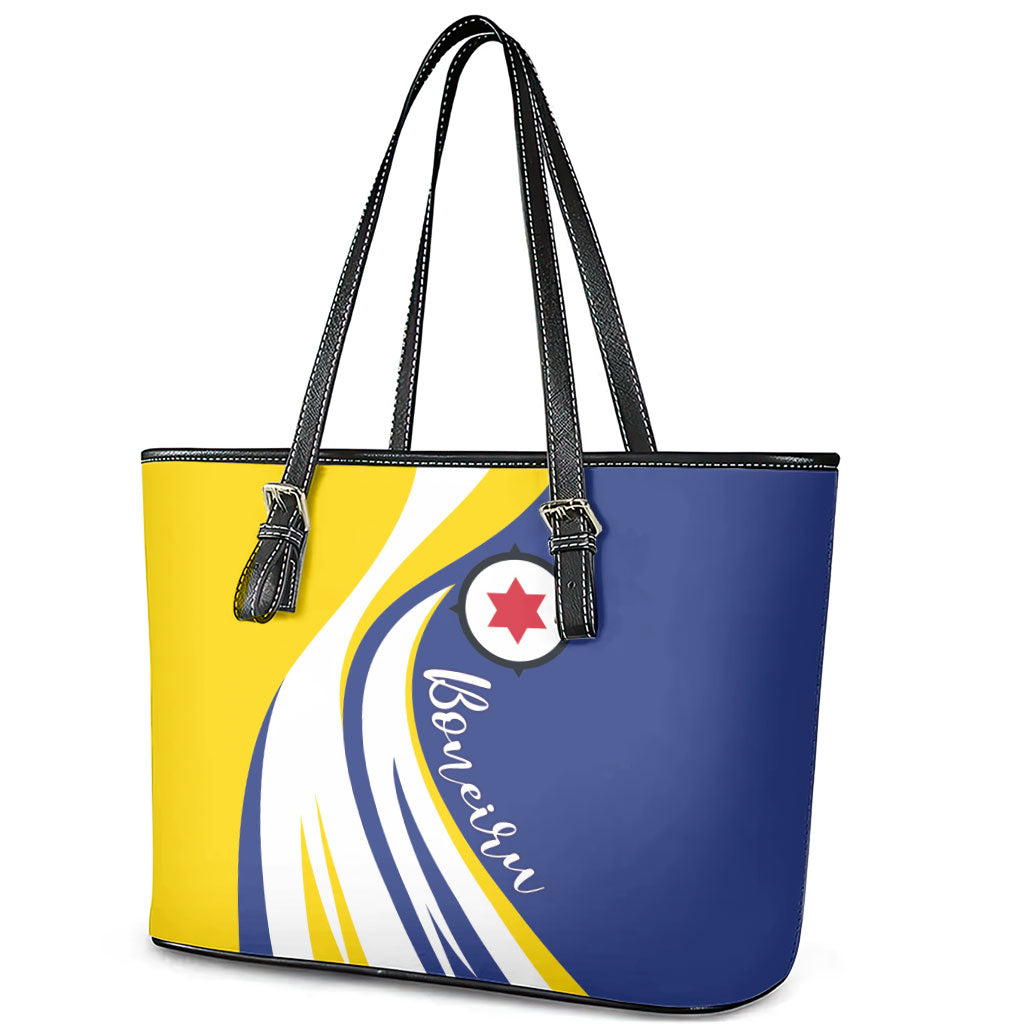Boneiru Flag Stylized Leather Tote Bag