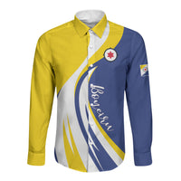 Personalized Boneiru Flag Stylized Long Sleeve Button Shirt