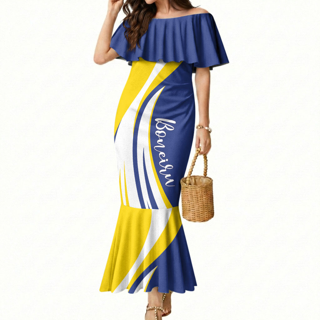 Personalized Boneiru Flag Stylized Mermaid Dress