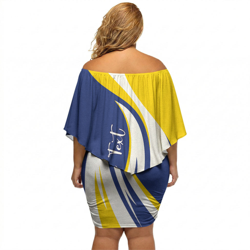 Personalized Boneiru Flag Stylized Off Shoulder Short Dress