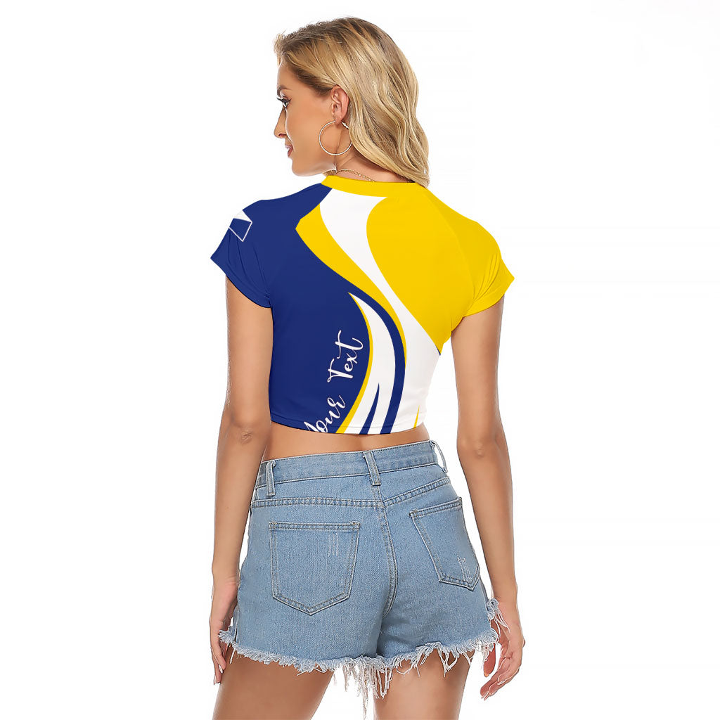 Personalized Boneiru Flag Stylized Raglan Cropped T Shirt
