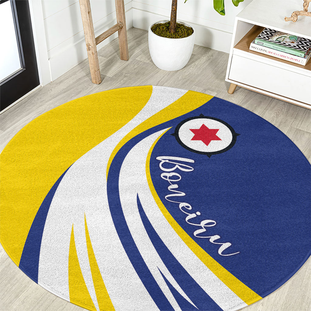 Boneiru Flag Stylized Round Carpet