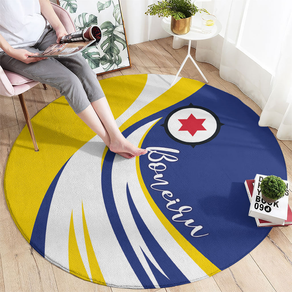 Boneiru Flag Stylized Round Carpet