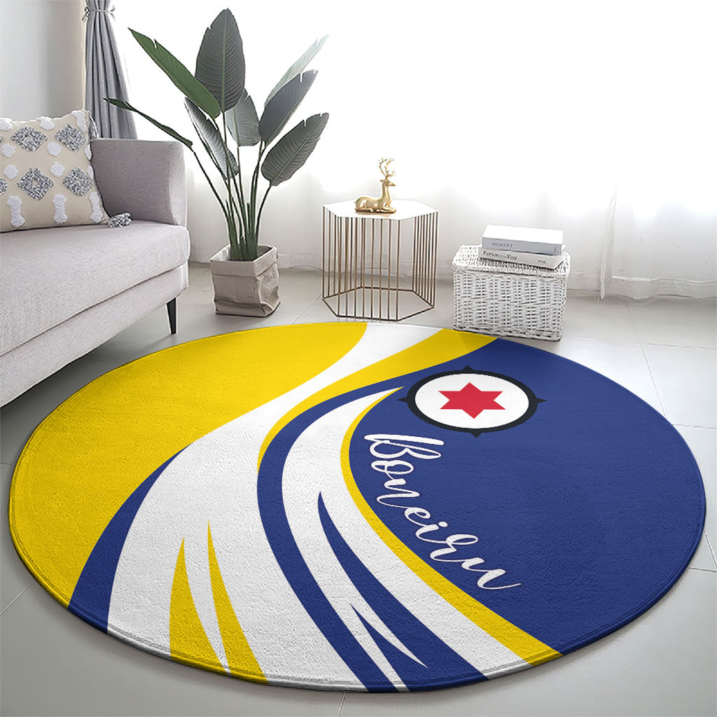 Boneiru Flag Stylized Round Carpet