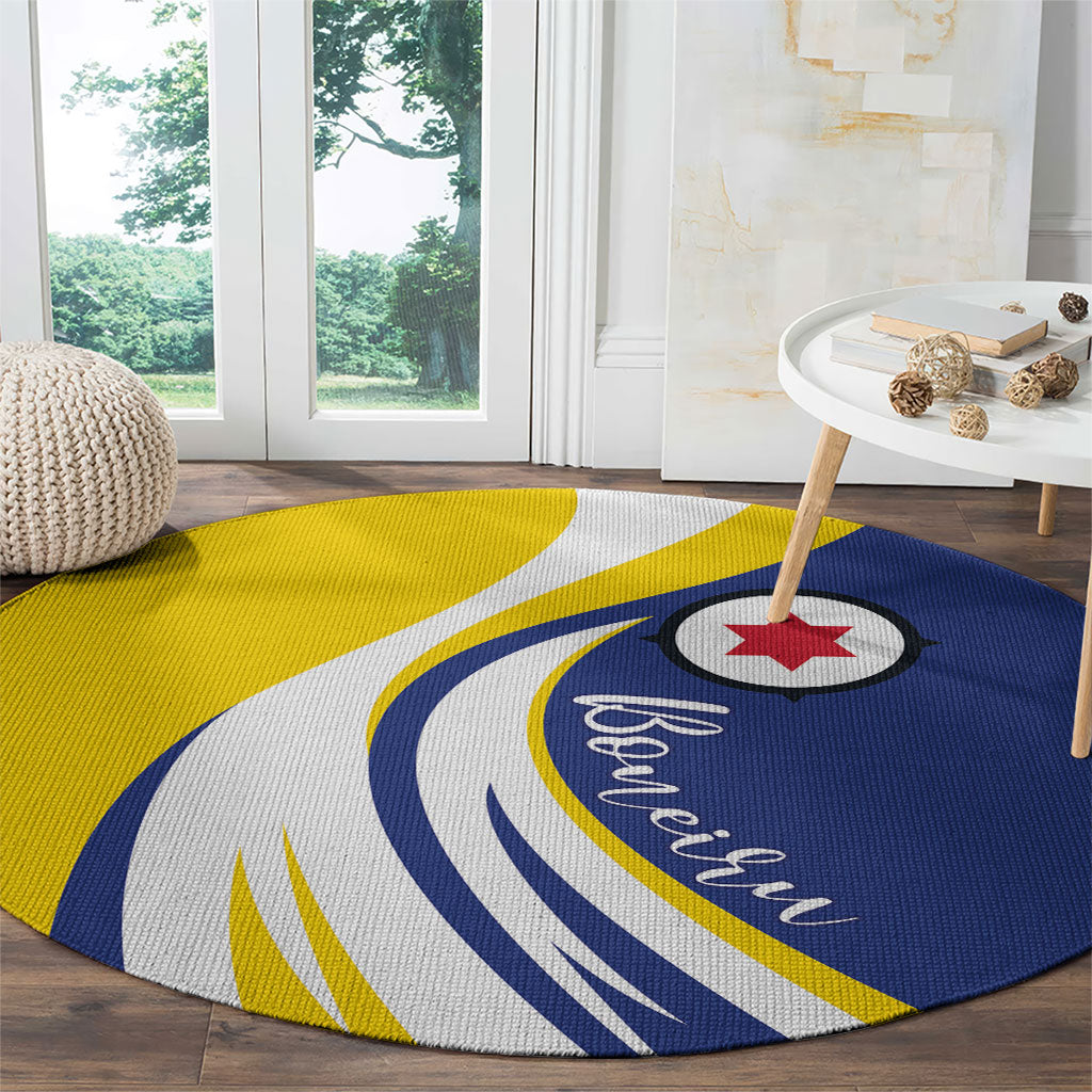 Boneiru Flag Stylized Round Carpet