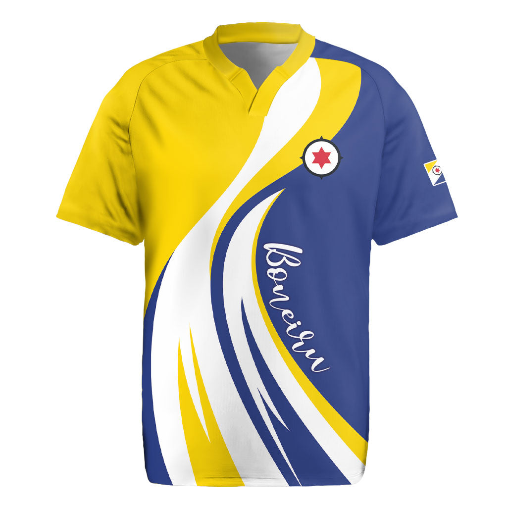 Personalized Boneiru Flag Stylized Rugby Jersey
