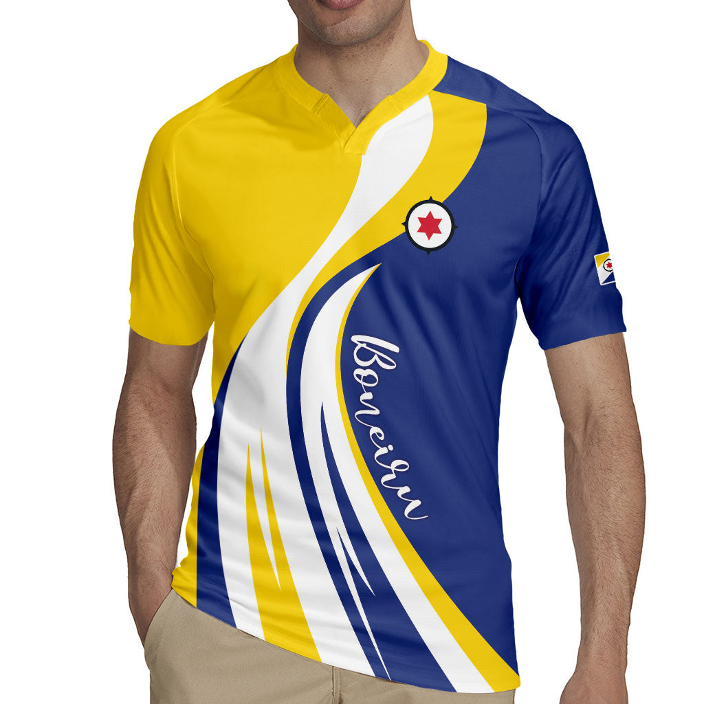Personalized Boneiru Flag Stylized Rugby Jersey