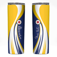 Personalized Boneiru Flag Stylized Skinny Tumbler