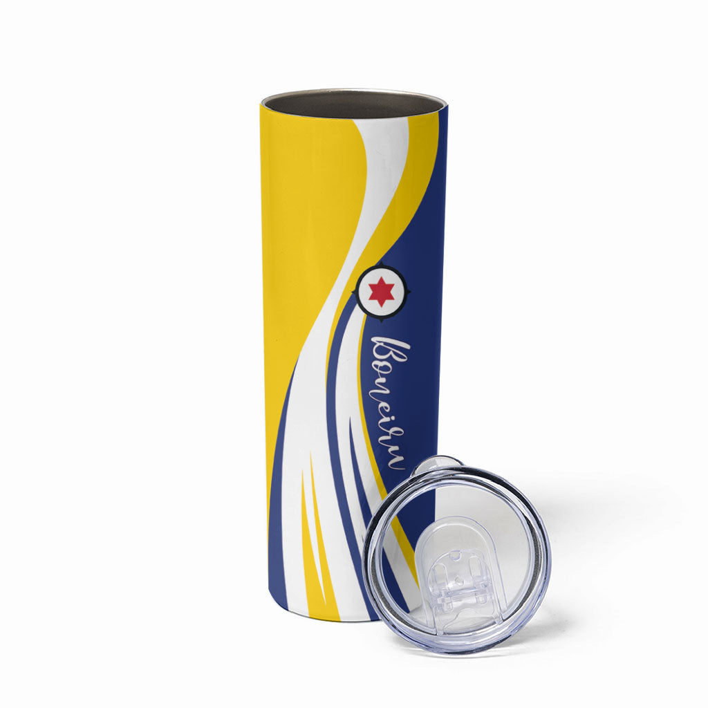 Personalized Boneiru Flag Stylized Skinny Tumbler