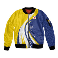 Personalized Boneiru Flag Stylized Sleeve Zip Bomber Jacket